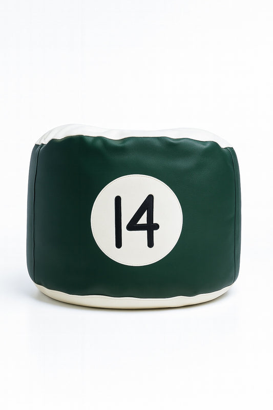 14 Green Leather Bean Bag