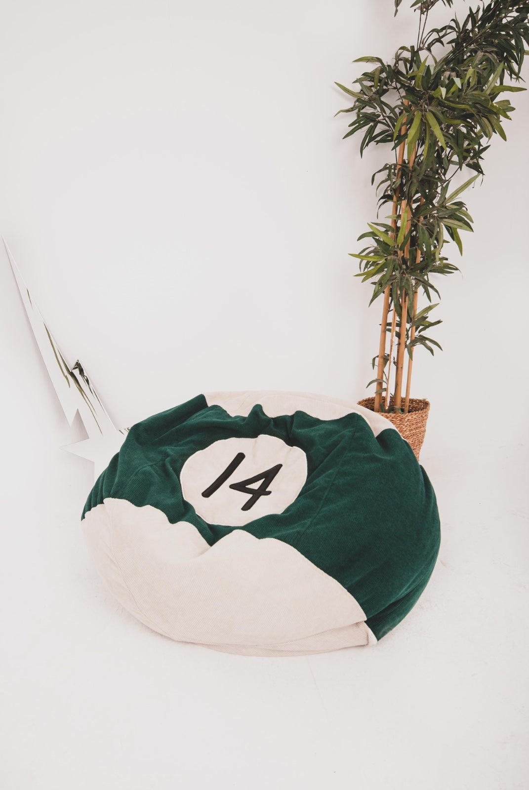 14 Green Corduroy Bean Bag