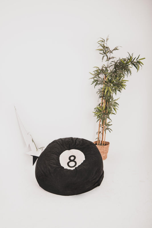 8 Black Corduroy Bean Bag